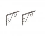 2-er Pack DMX Regalträger silber 190x140 mm Wandkonsole Set, stabile und hochwertige Ausführung