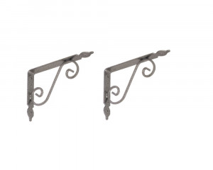 2-er Pack DMX Regalträger silber 190x140 mm Wandkonsole Set, stabile und hochwertige Ausführung