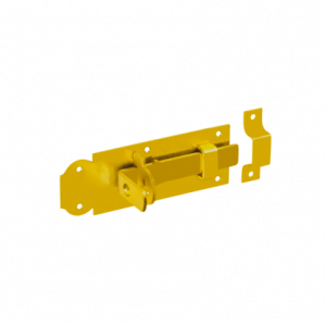 Schlossriegel mit flachem Griff und Schlaufe, 160x55x6,0 mm, gelb verzinkt - Zastrč